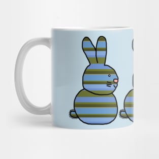 Three Easter Bunny Rabbits Crete Palm Stripes Mug